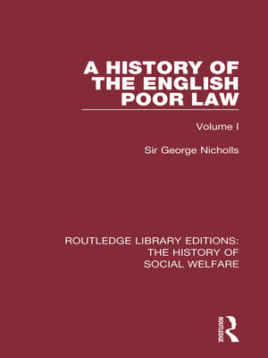 cover image of A History of the English Poor Law